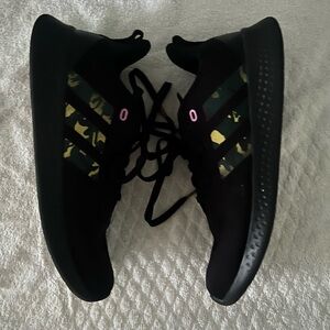 Adidas Black and Pink Cloudfoam Sneakers